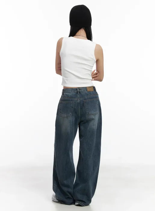 Aya Washed Baggy Jeans