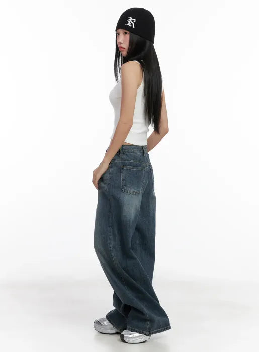Aya Washed Baggy Jeans