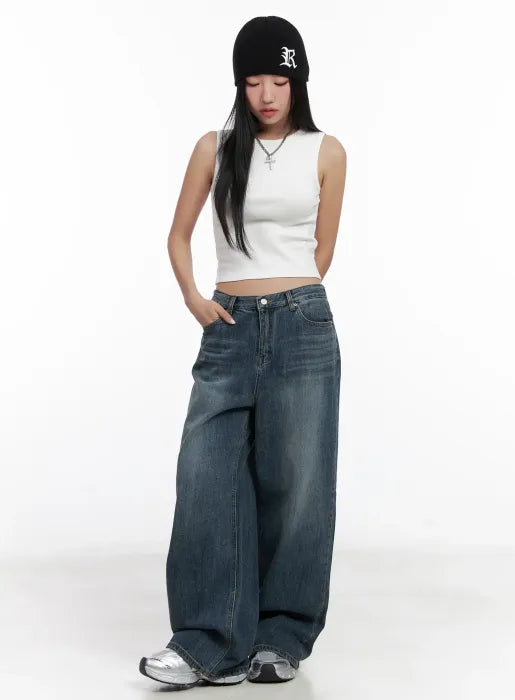 Aya Washed Baggy Jeans